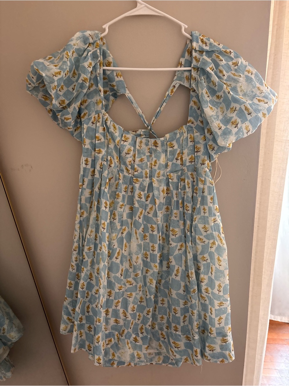 Free people | cotton, floral puff sleeve sundress‎